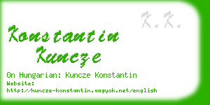 konstantin kuncze business card
